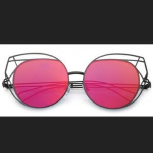 Metallic Metal Geometric Sunglasses